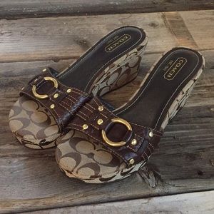 💯 Coach brown wedges -New 7.5-8.5